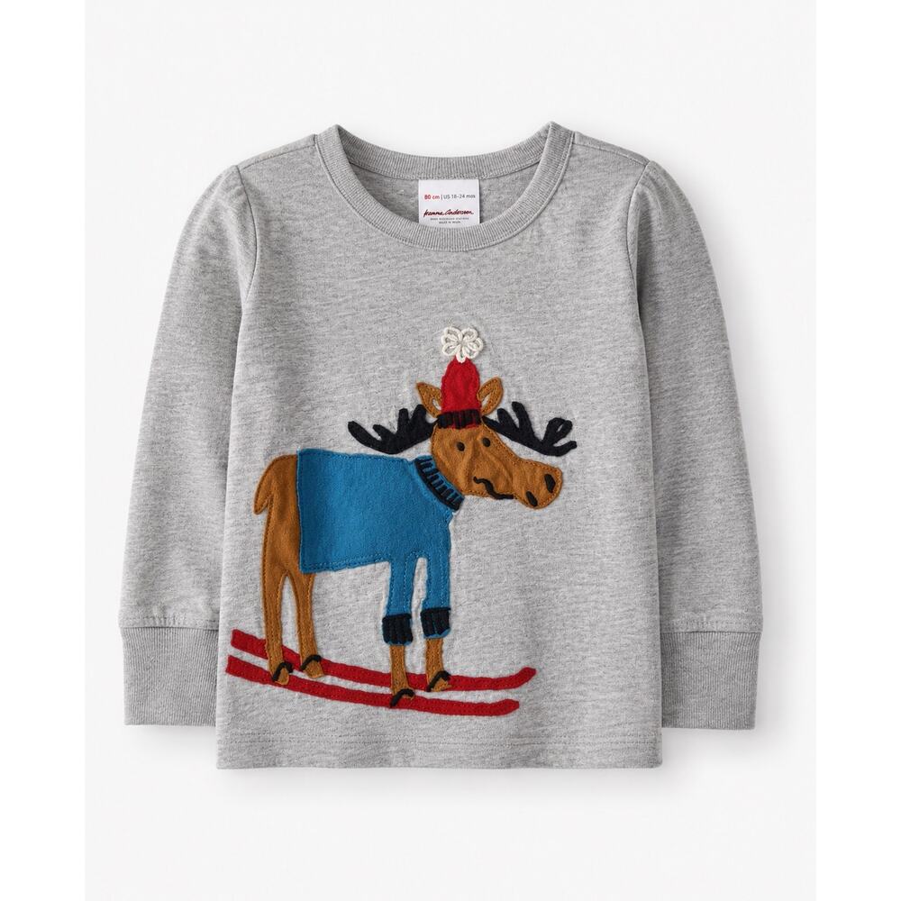 Hanna Andersson Toddler Moose Long Sleeve Shirt 18-24M